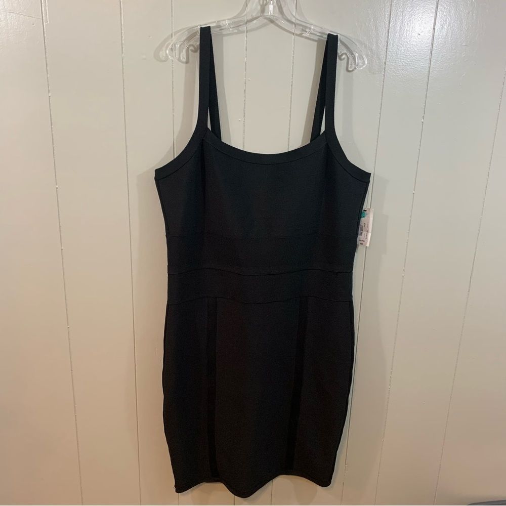 Bold Elements Cut to Curve Black Plus Stretchy Party Bodycon Dress 2XL NEW $84